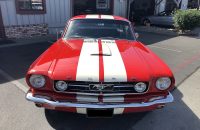 front view 1965 Ford Mustang - red dual stripes